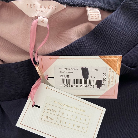 Ted Baker Navy Blue Jersey Jogger Sweatpants - Picture 6 of 6